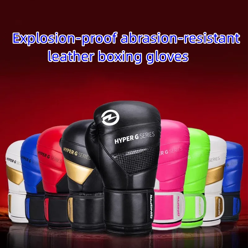 6/8/10/12/14oz guanto da boxe professionale antideflagrante resistente all\'abrasione Sanda MMA guanto da allenamento accessori per l\'allenamento di