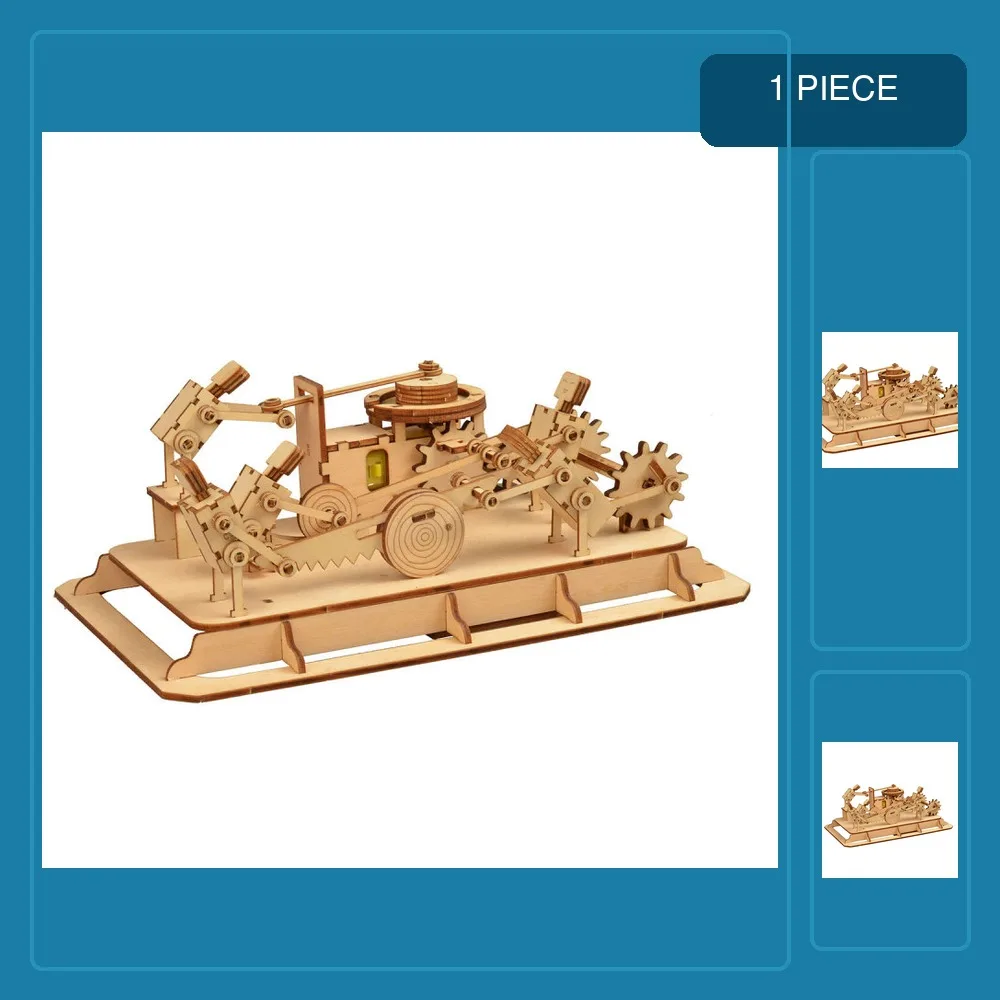 3D Wooden Puzzle Electric Grinding Character Dynamic Decorations Model DIY Assembly Toy Jigsaw Model Building Kits for Kids Gift