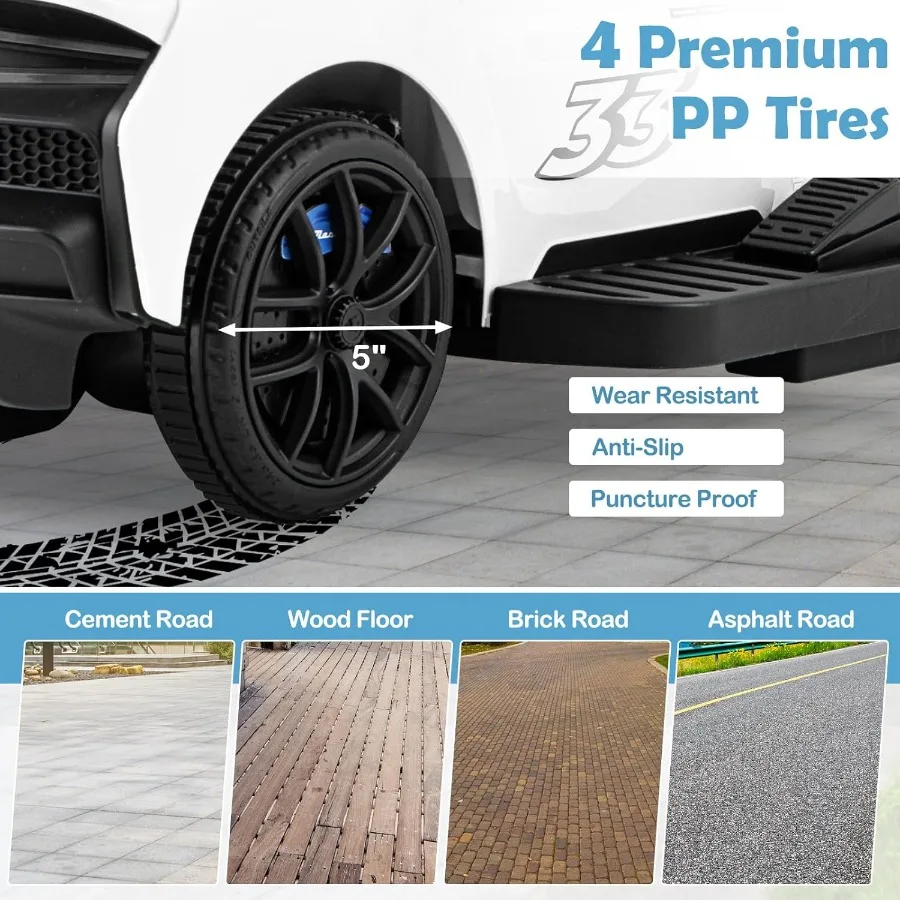 Maserati 6V Autko na Baterie 2 w 1, Prowadzone Nożami i Elektrycznie, dla Niemowląt, z Klaksonem, Muzyką, Światłami, Siedziskiem i Schowkiem na Baterie