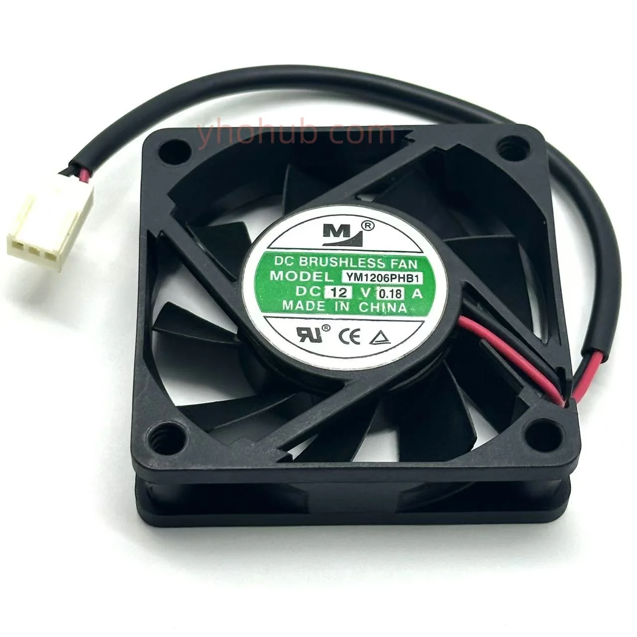 M YM1206PHB1 DC 12V 0.18A 60x60x15mm 2-Wire Server Cooling Fan