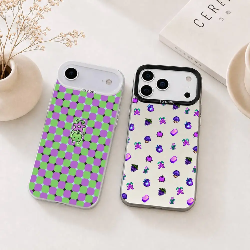 

Game Stardew V-Valley Gift Phone Case For iPhone 17,16,15,14,13,12,11 Plus,Pro Max,XS,Colored Silver Plated Inside Cover