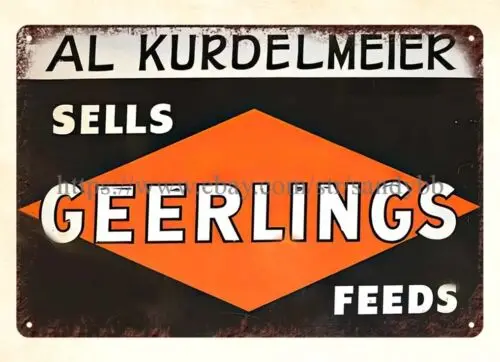 Geerlings Feeds agricultural farm ranch metal tin sign metal the wall