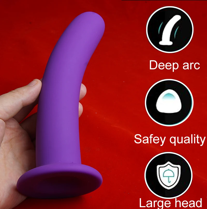 Curved Silicone Suction Cup Dildo,But Anal Butt Plug Training Sex Toys,Analplug Buttplug Butplug,Vaginal Anus Ass Use,Prostate