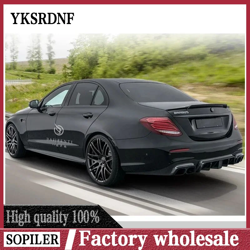 For Benz E Class W213 Spoiler 2016--2020 Year Sedan Real Carbon Fiber Rear Wing BAS Style Accessories Body Kit