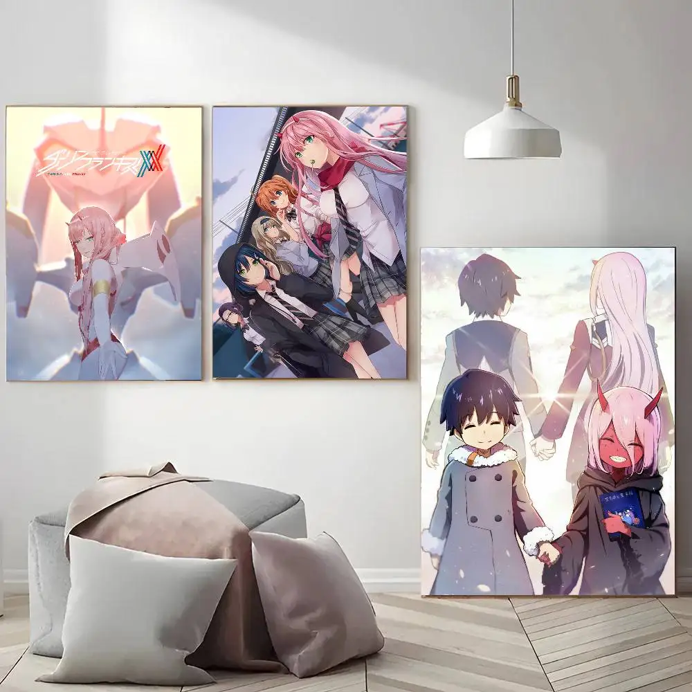 Anime Darling In The Franxx Poster Arte autoadesiva Adesivo di carta impermeabile Decorazione della parete della stanza della casa