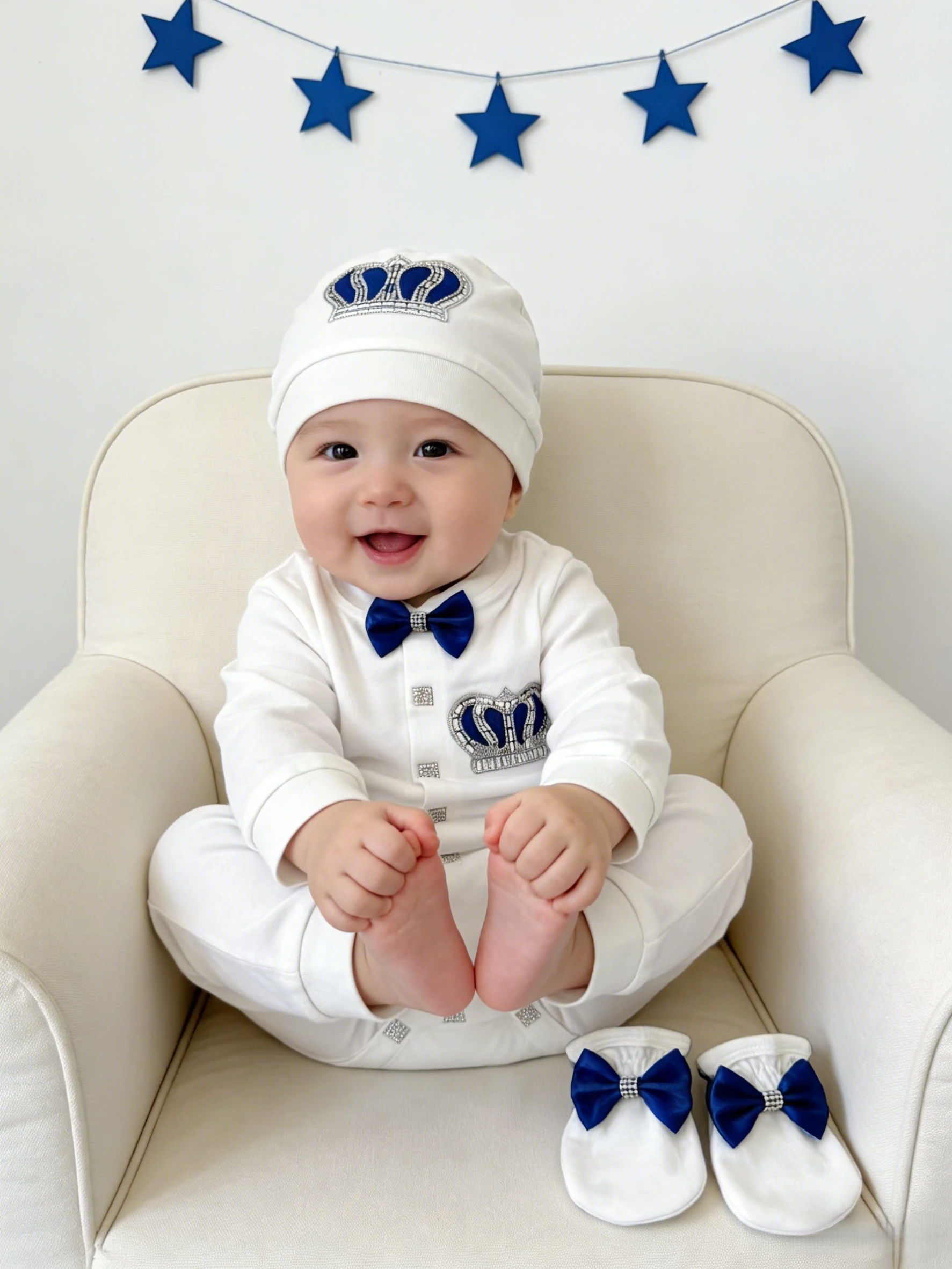 ロイヤルブルーのベビー男の子用新生児ジュエルズ・レイエット3 - Baby Clothing Names のレビューと価格