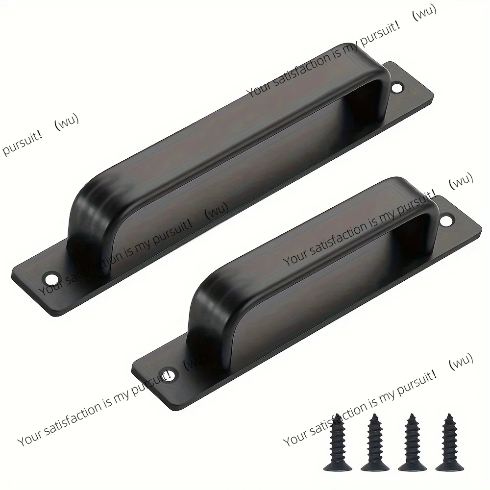for  Black Barn Door Handles Matte Black Cabinet Pulls Polished Metal Sliding Closet Drawer Slides Kitchen Cabinet Hardware