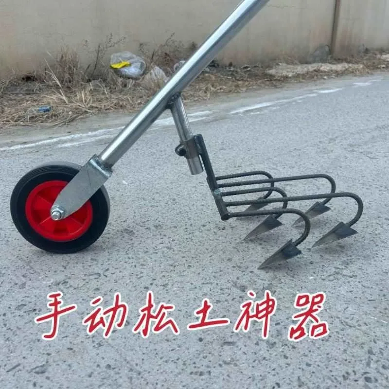 Manual Scarifier Plow Hoe Lawn Mower Plowing Agricultural Trenching Small Micro Tiller