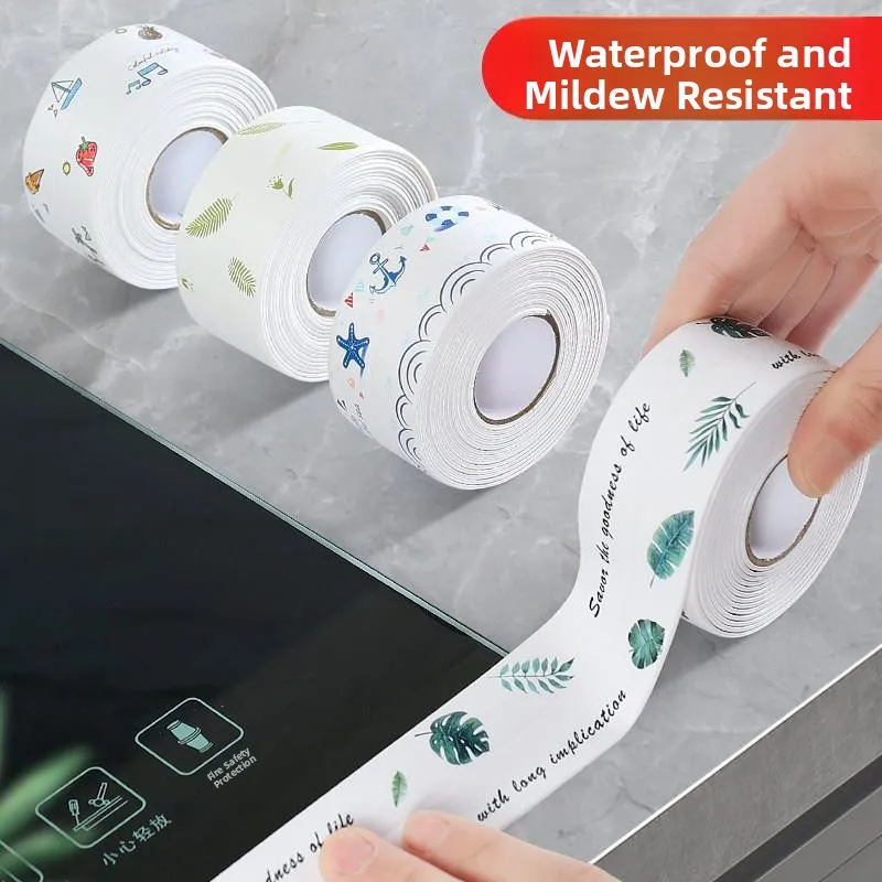 Kitchen Waterproof Sealing Stickers Sink Water Resistance Stove Dishwasher   Cover PVC Material Fashionable Style