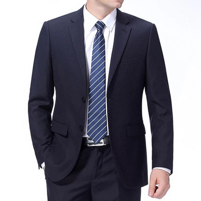 Men's Slim Fit Business Casual Suit Set Lightweight Korean Style Formal Wear for Job Interview