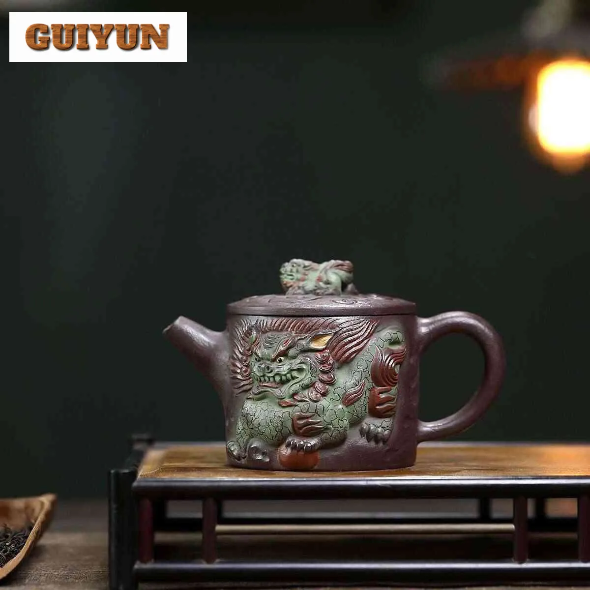 

280 мл Исин Фиолетовые глиняные чайники Ручной работы Благоприятный горшок с зверем Сырой руды Фиолетовый грязевой чайник для заваривания чая с заварочным устройством Чайный сервиз Zisha