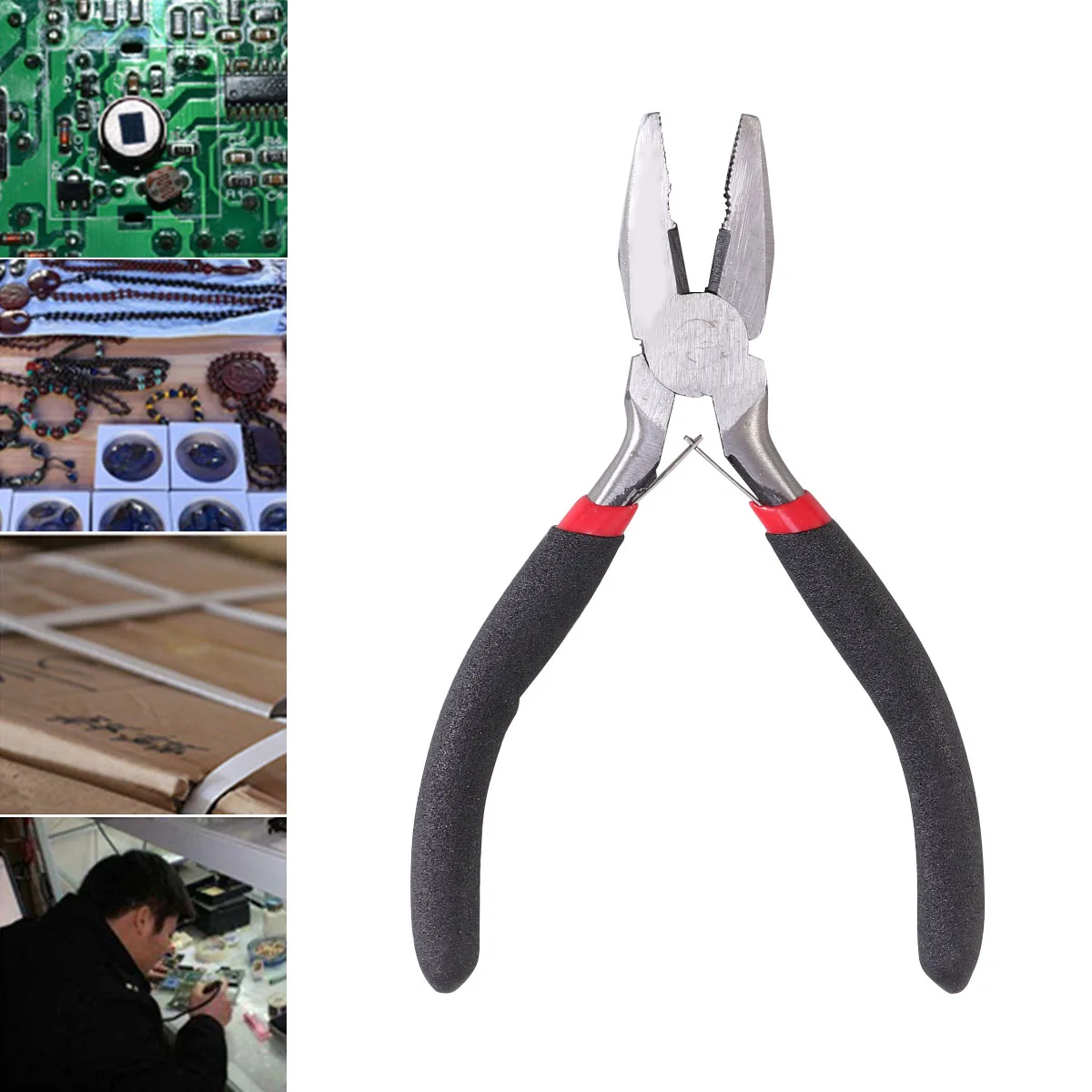 

Multi-Functional Vise Household Pliers Oblique Mouth Flat Mouth Durable Nickel Chromium Steel Strong Gripping Strength Comfort