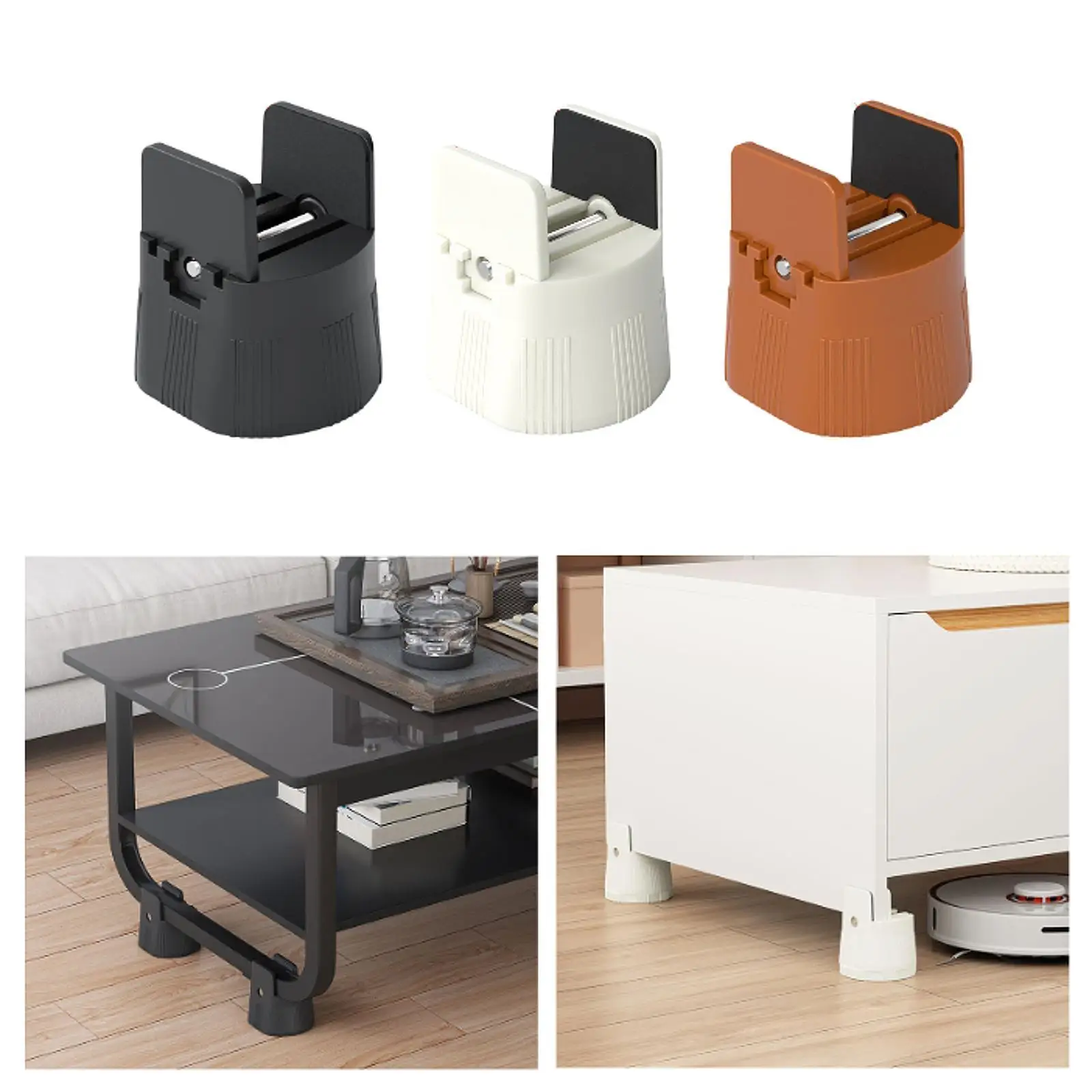 Bed Leg Riser with Adjustable Screw Clamp Practical Multifunctional Lift Block Furniture Leg Riser for Table Home Cabinet