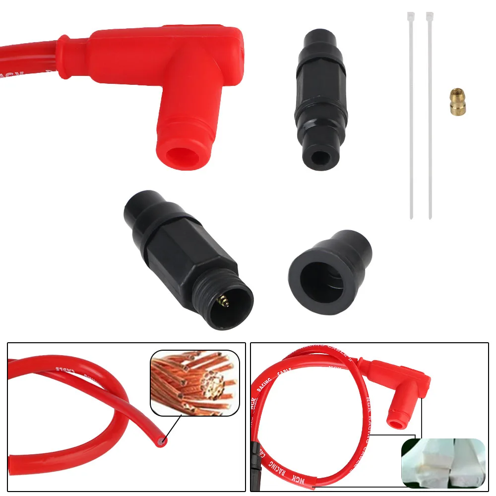 1 Stück Hochleistungs-NGK-Motorrad-Zündspule Zündkerzenkabel Universal für Dirt Bike Racing ATV Scooter Go Kart Zubehör – Detail 7