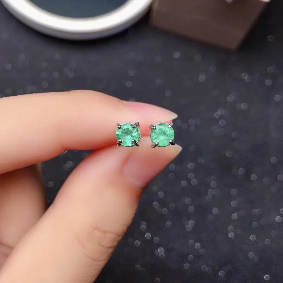 

Круглые изумрудные серьги-гвоздики 4 мм для повседневного ношения, серьги из 100% натурального изумруда, серебро 925 пробы, изумруд, ювелирные изделия, подарок для женщин