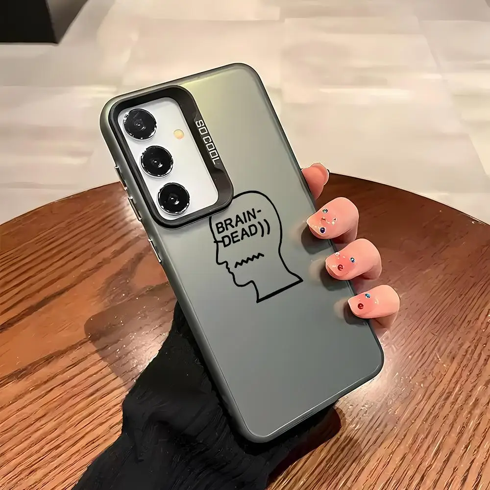 B-BRAIN DEAD Phone Case For Samsung Galaxy S25 S24 S23 Ultra S22 Plus S20 A55 Shockproof Shell Protection Back Cover IMD