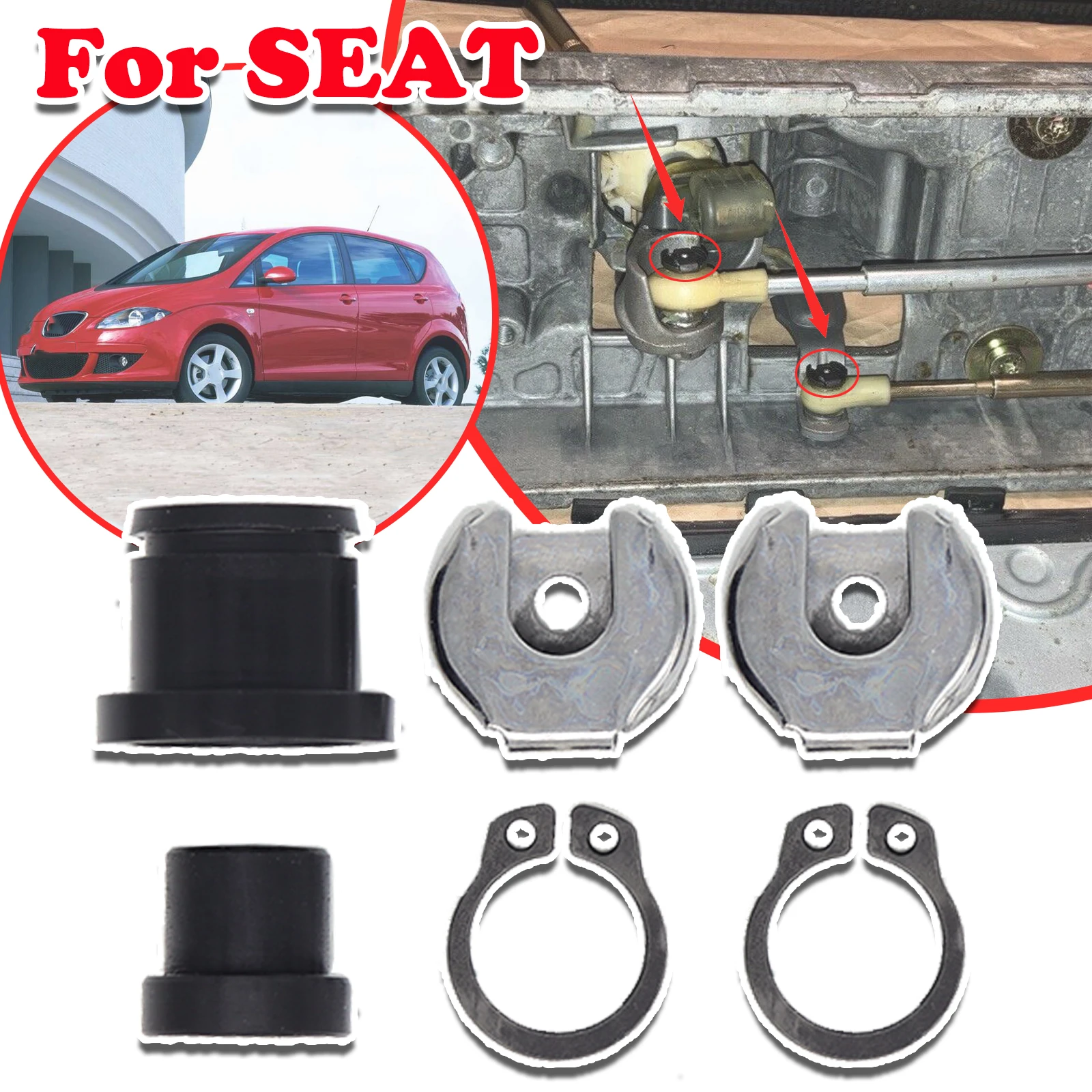 Upgrade Manual Shift Cable Bushing For SEAT Altea Arosa Ibiza Leon 1M 1P Gear Selector Lever Linkage Pivot 1K0711265 1K0711266B