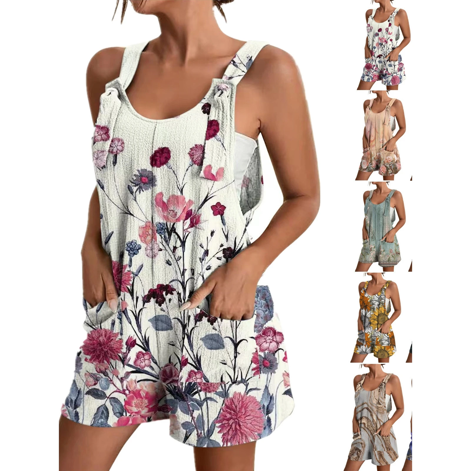 

Повседневный комбинезон с принтом и kets. Женский цельный костюм Faion. Брюки Rer с рисунком на пять четвертей из полиэстера.