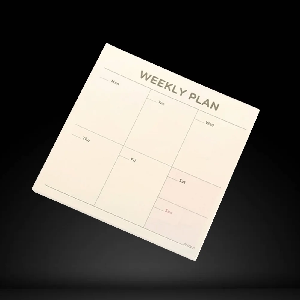 

60 Sheets Memo Pad Schedule Plan Notebook Notepad Bookmark for School Office Supplies (Weekly Planner)