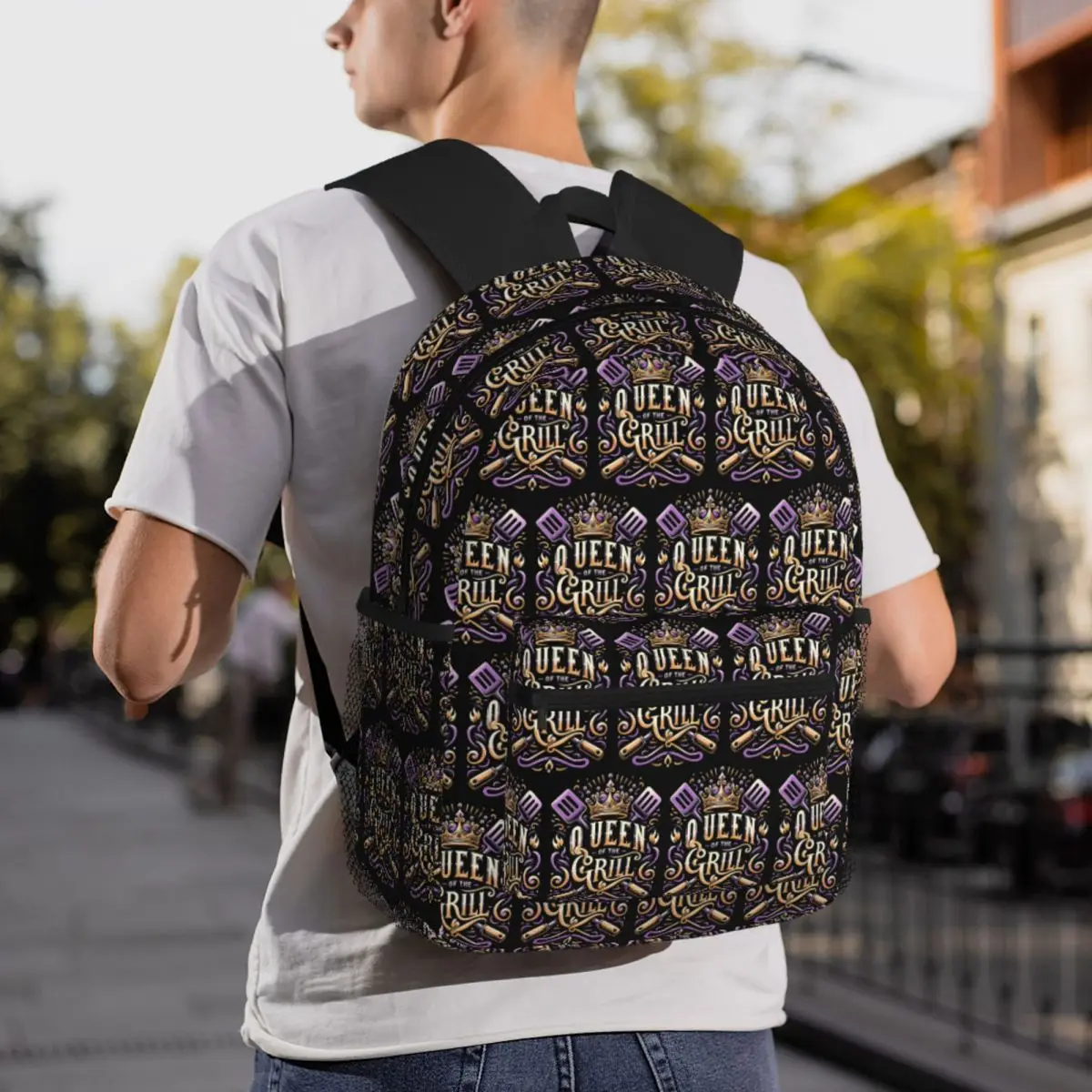 Queen Of The Grill Backpack Student BookBag Kids School Bag Computer Shoulder Bags for Boys Girls