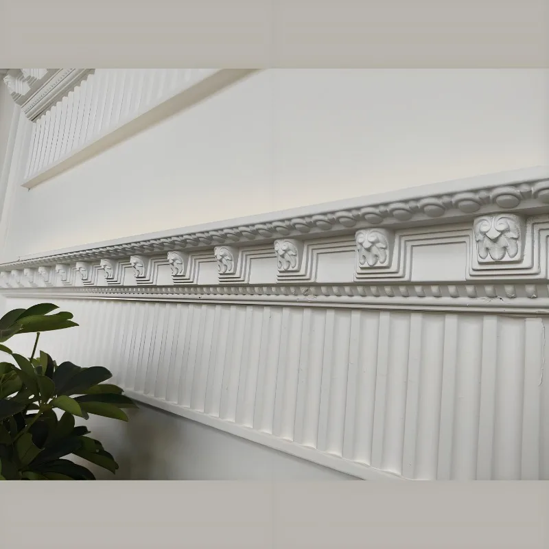 JM1022 Ceiling Decoration Material PU Lines Carved Ceiling Corner Lines PU Decoration Building Materials