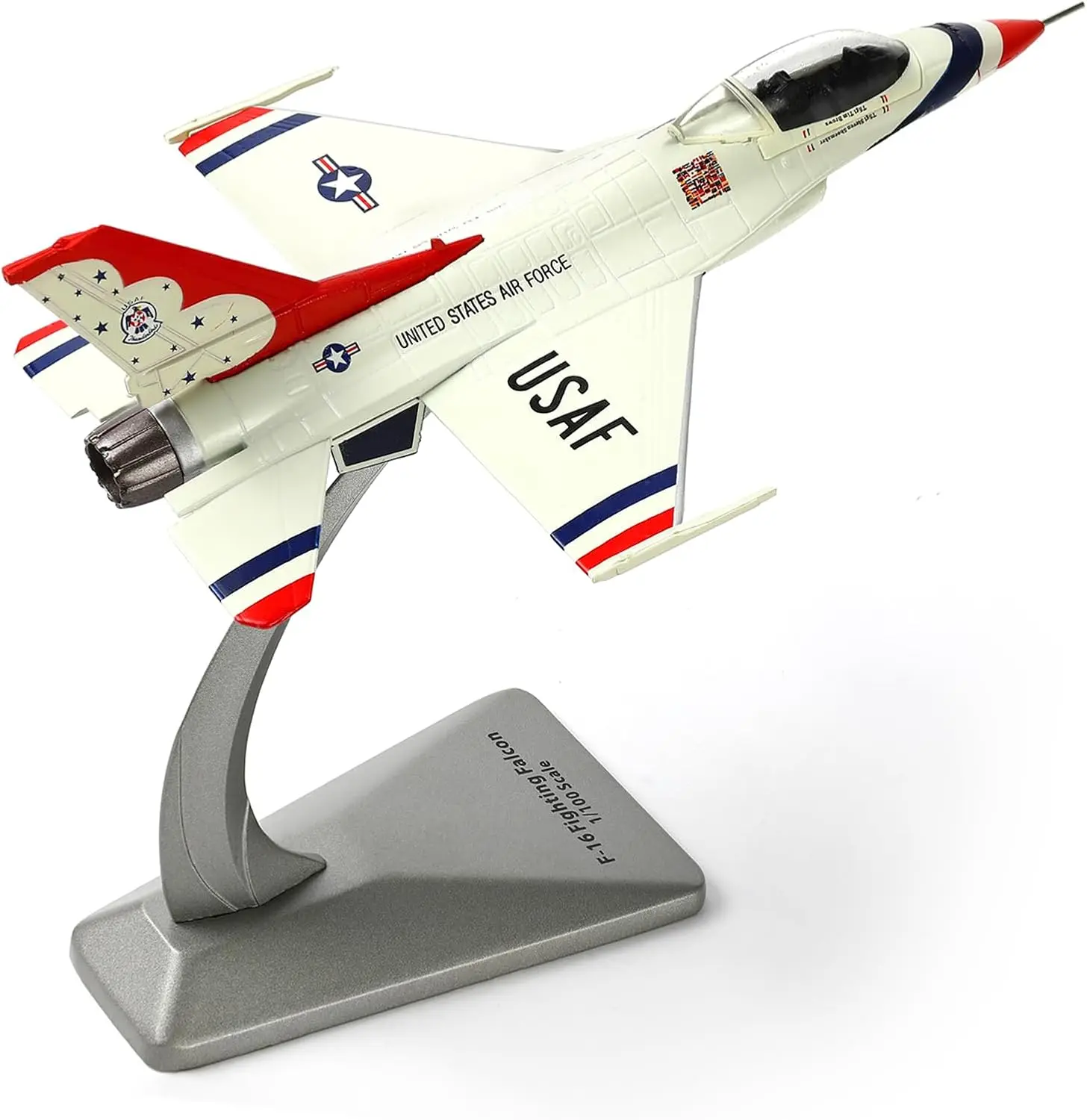 1/100 F-16C Thunderbird Fighter Model Metal DieCast Aircraft Jet Kit Fighter Plane Model Military Airplane for