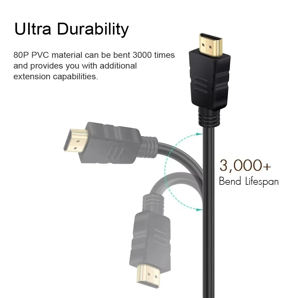 HDMI Compatible Cable Video Cable Gold-Plated 1.4 4K 1080P 3D Cable for HDTV Splitter Switch Display Port Audio Jack