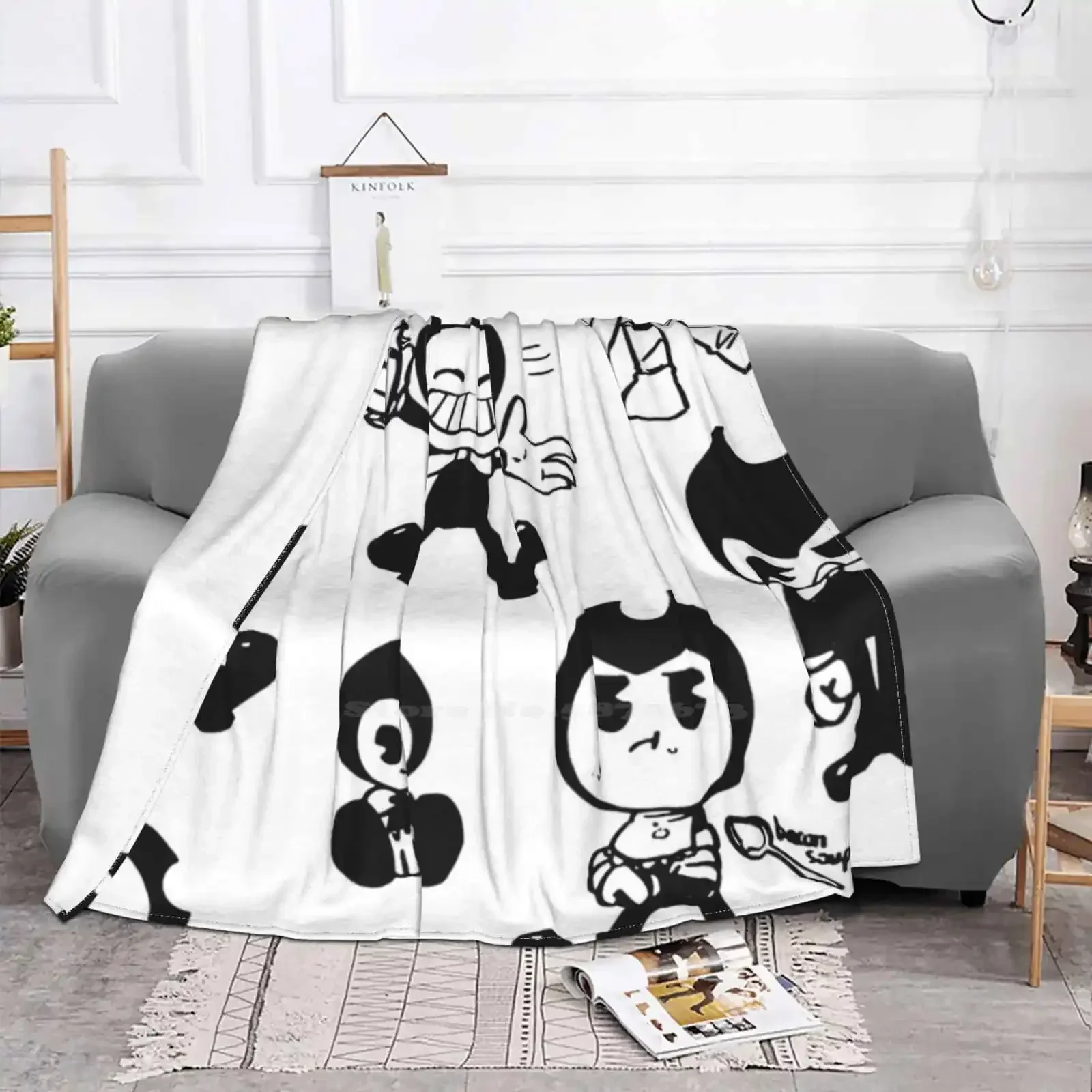 Bendy Characters All Sizes Soft Cover Blanket Home Decor Bedding Batim Build Bendy Ink Demon Monster Indie Survival Horror Games