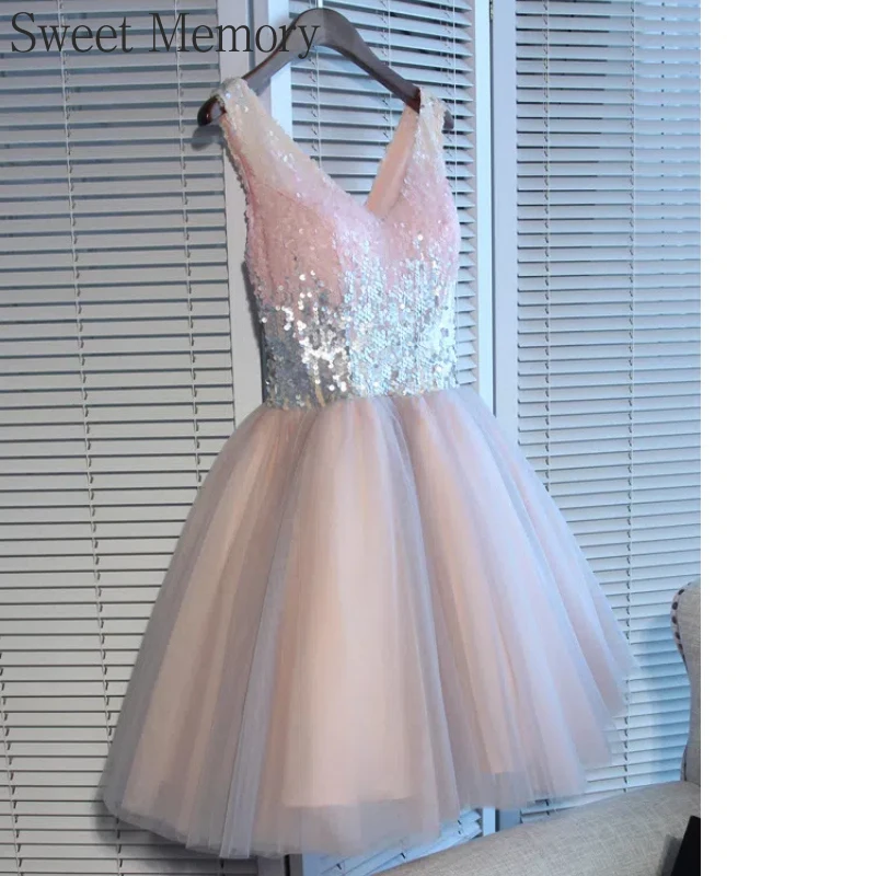 カスタマイズされたショートカクテルパーティードレス,女の子の卒業ドレス,甘い思い出,カラフルなスパンコールメッシュチュール,ウエディングドレス,f2122,2025