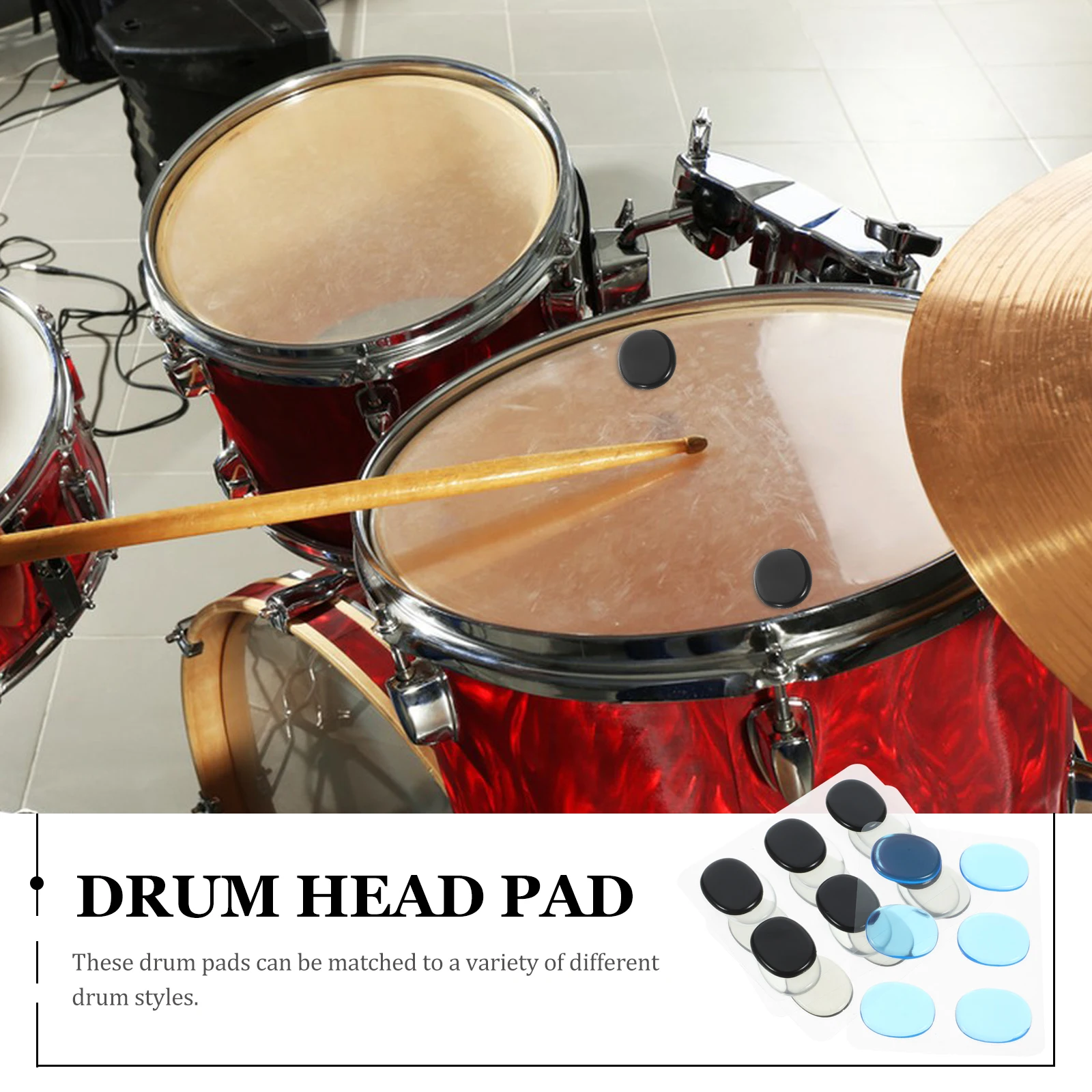 

48 Pcs Mute Pad Drum Damper Muffling Head Patch Pads Snare Practicing for Silica Gel Play Bass Protector