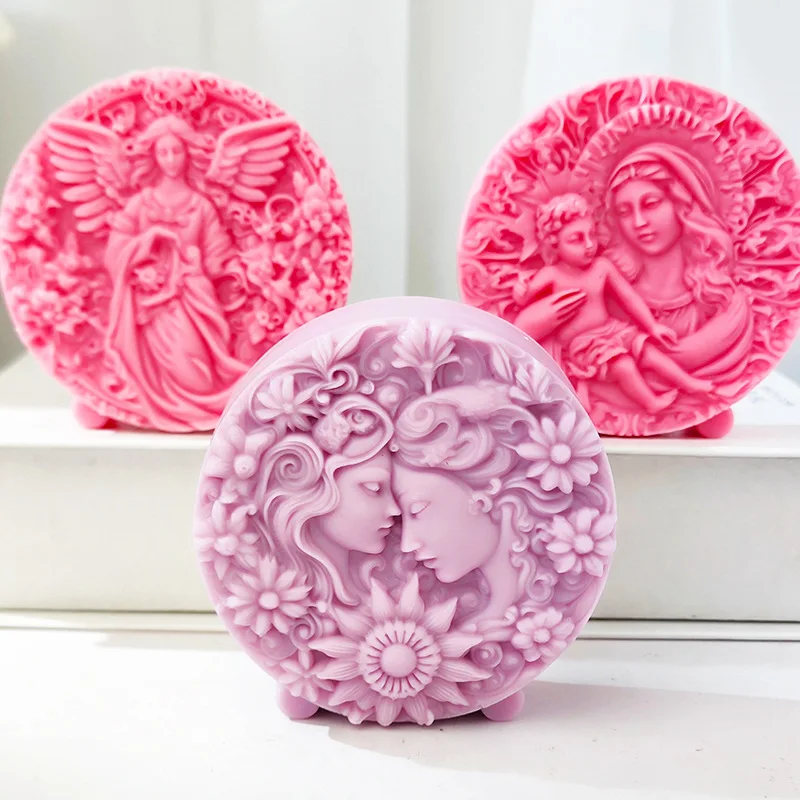 

New Virgin Mary Candle Mold DIY Angel Candle Silicone Mold Living Room Decoration Gift Concrete Gypsum Silicone Mold Home Decora