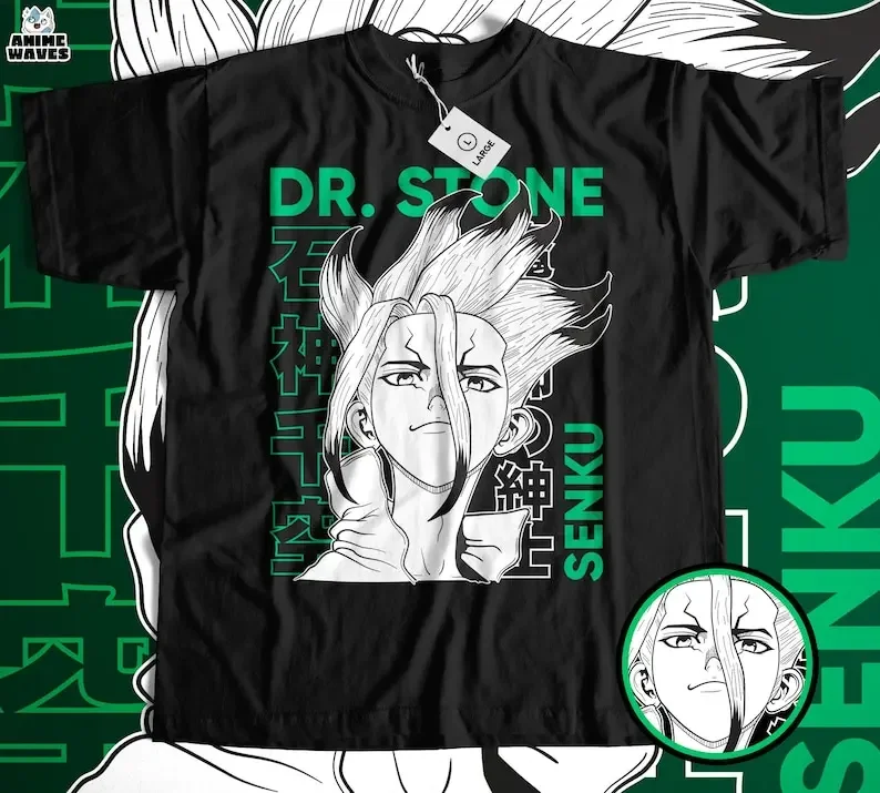 Post-Apocalyptic Scientist Anime Unisex T-shirt - Japanese Manga Style, 2020s Era Clothing, Otaku Gift, Japan-Inspired