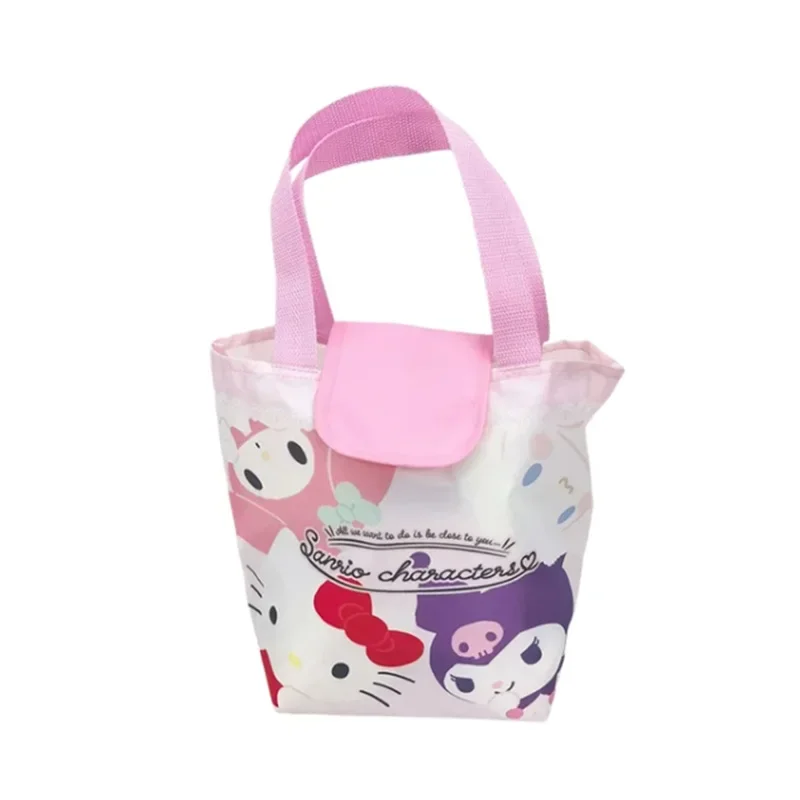 Bolso de mano de Anime Sanrio Cinnamoroll Kuromi My Melody, bonito bolso de almacenamiento, bolsa de almuerzo de dibujos animados, regalo de cumpleaños y Navidad para amigo