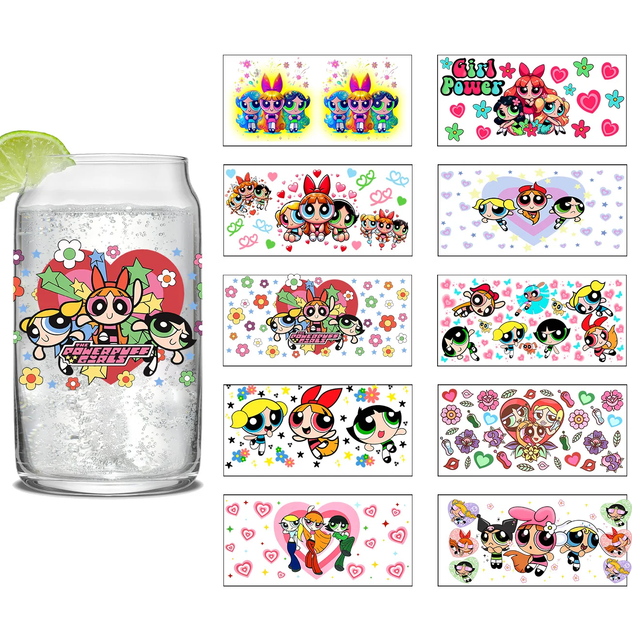 

Japanese anime series Easy peel waterproof DIY Decals 3D transfers uvdtf crystal stickers 16oz uv dtf cup wraps for Glass