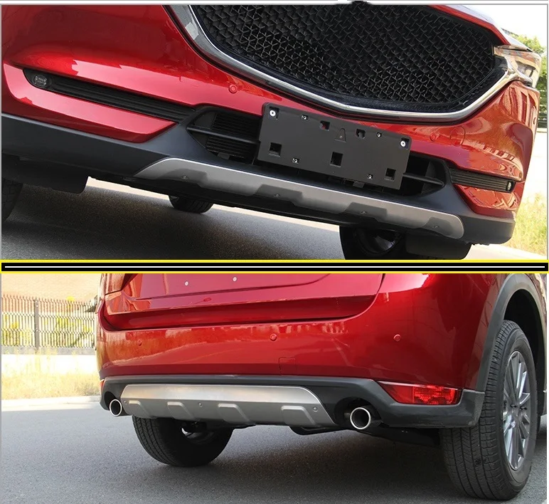 

For MAZDA CX-5 CX5 2017 2018 Car parts modeling Stainless Steel Front + Rear Bumper Diffuser Protector Guard Skid Plate 2/1 set