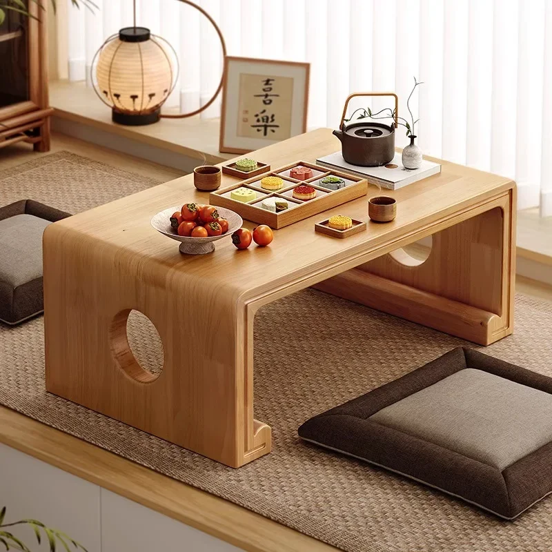 Solid wood bay window table Kang several household coffee table