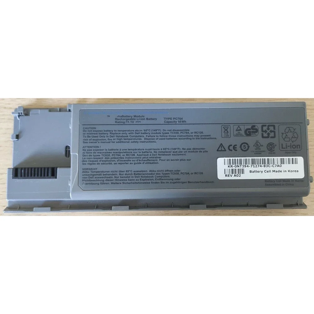 Imagem -03 - Bateria Original do Portátil Pc764 para Dell Latitude Novo 11.1 v 56wh D510 D600 D610 D620 D630 D820 D830