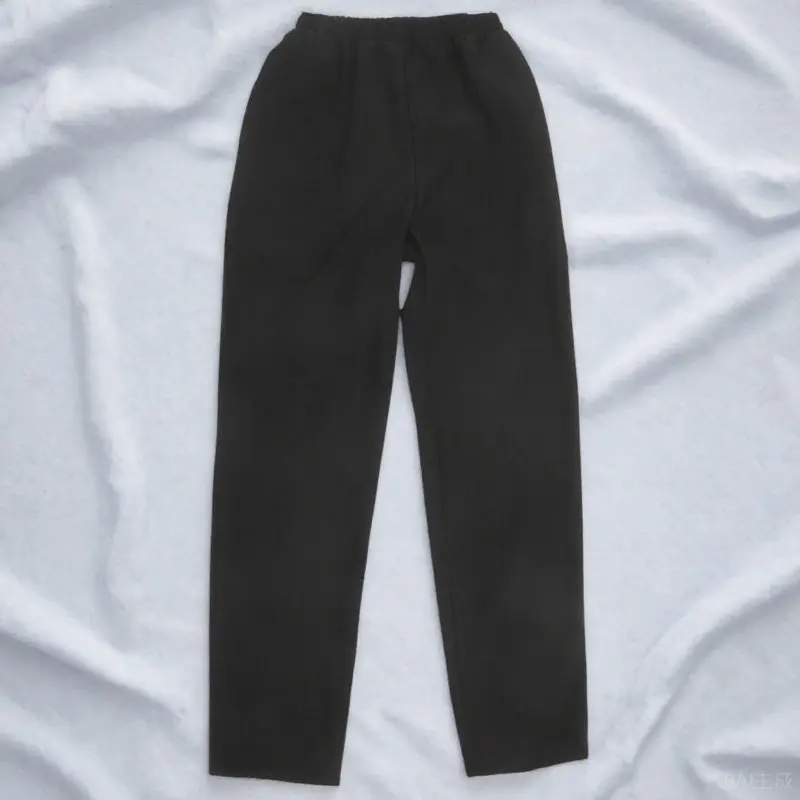 黒のシェフパンツ-ポリエステル綿混紡-通気性-軽量-ホットキッチン用作業服-耐油性-簡単洗濯-ルーズフィット