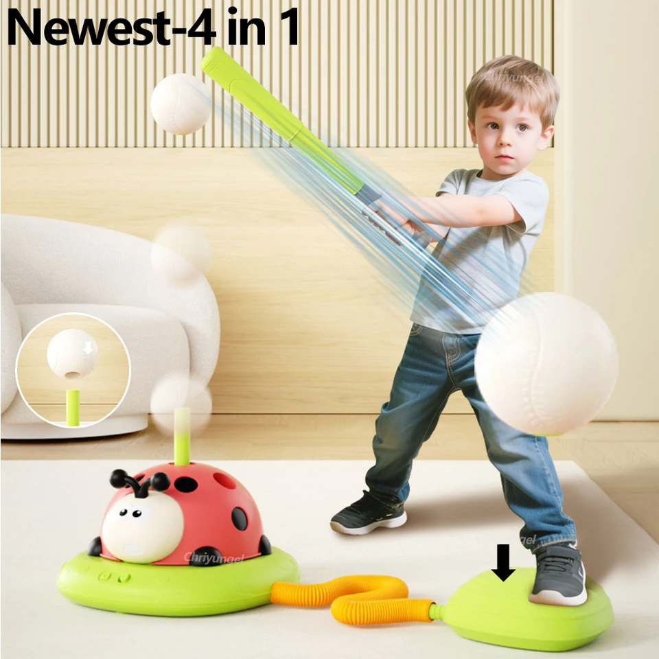 Jeu De Saut Musical 3 En 1 Coccinelle/Dinosaure – Lance-Anneaux, Corde à Sauter, Fusées – Enfant 6-12 Ans