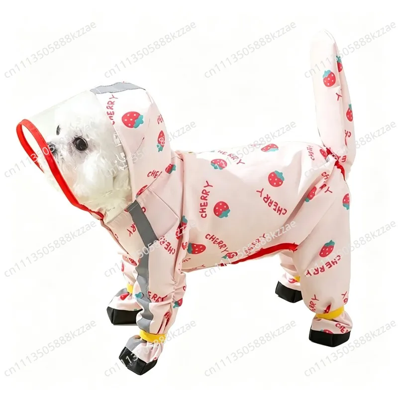 Puppy Dog with Feet Poncho All-inclusive Waterproof Bag Tail Four-legged Pet Clothes Dog Raincoat