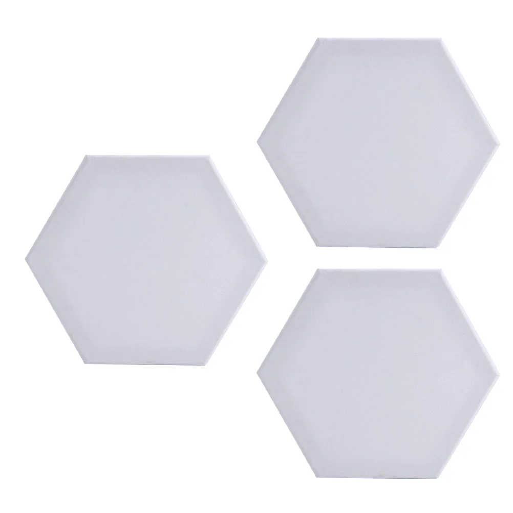 

3 Pcs Hexagon Cotton Drawing Board Thicken Painting Board Artist Canvas Board Oil Paint Canvas Sketchpad (White, 125cm Side