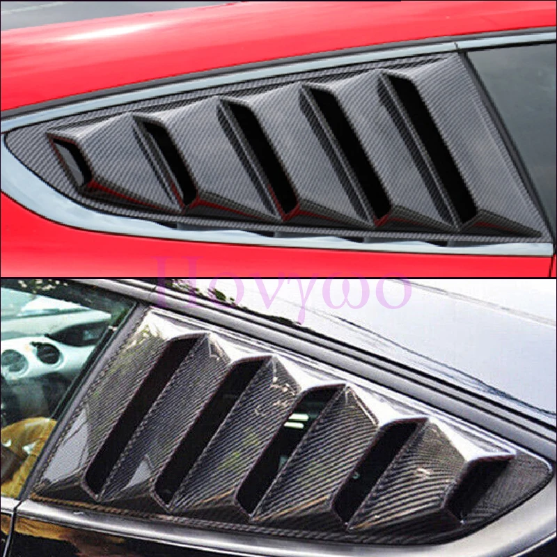 Car Accessories Real Carbon Fiber Window Rear Quarter Window Louvers Side Air Vent Cover For Ford Mustang 2015-2023 view 6