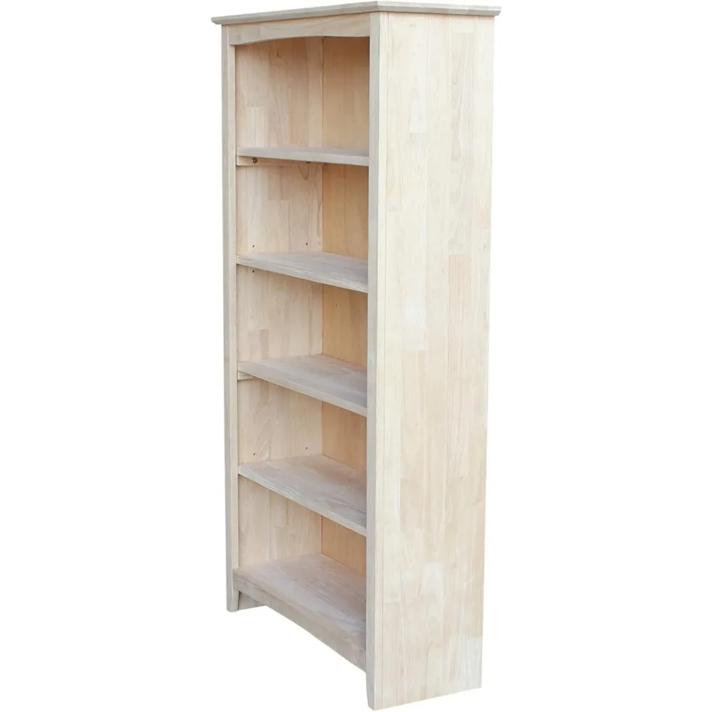 International Concepts Shaker Bookcase, 60-Inch, Unfinished