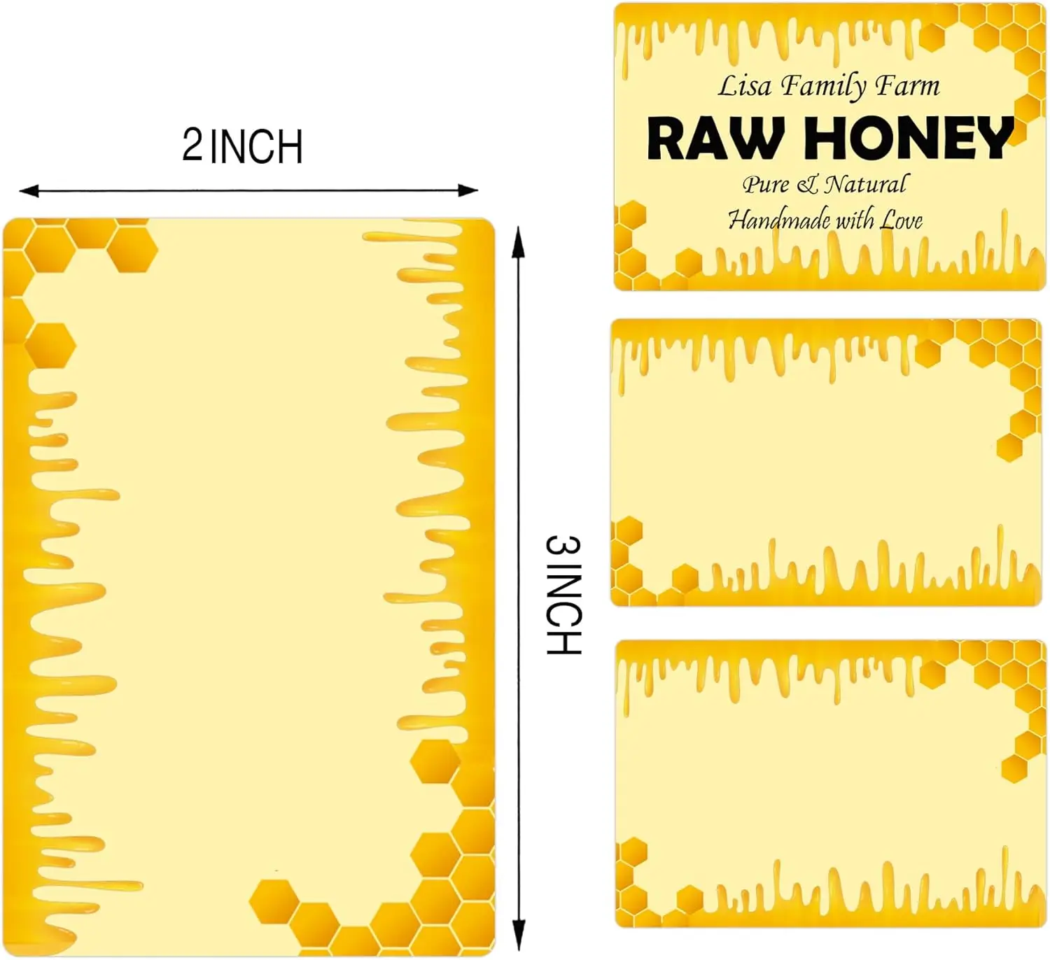 Direct Thermal Labels Stickers Honey Themed Labels 2 Inch Honey Jars Bottles Labels Valentine\'s Day Personalized Labels 250 Pcs