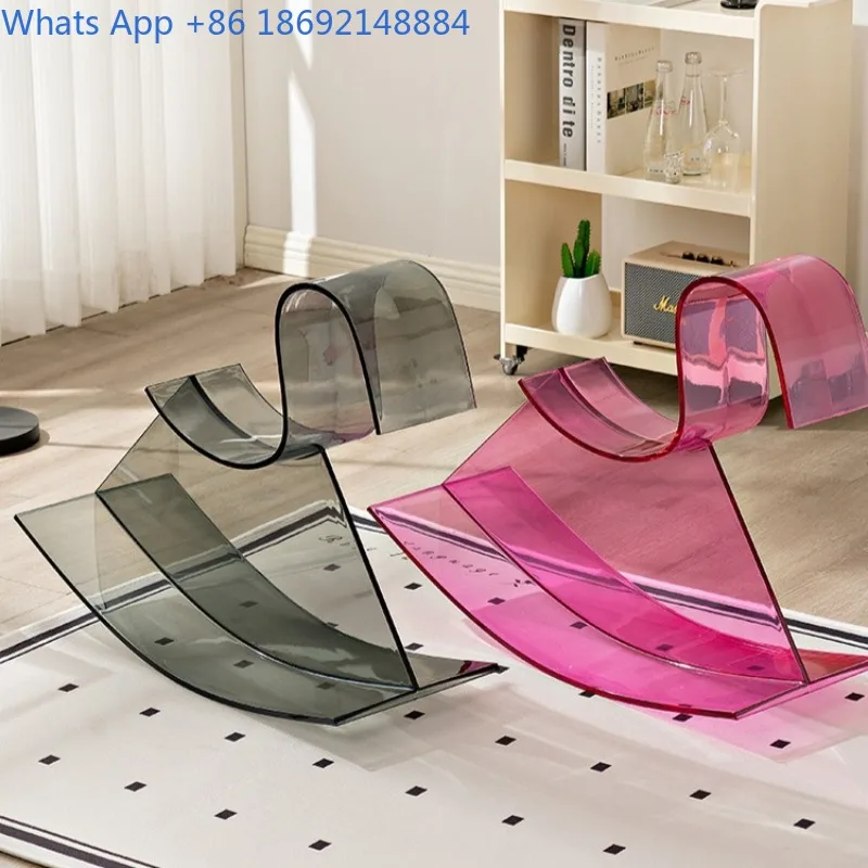 Creative Rocking Chair Rocking Horse Cute Simple Home Living Room Toy Transparent Plastic Low Stool