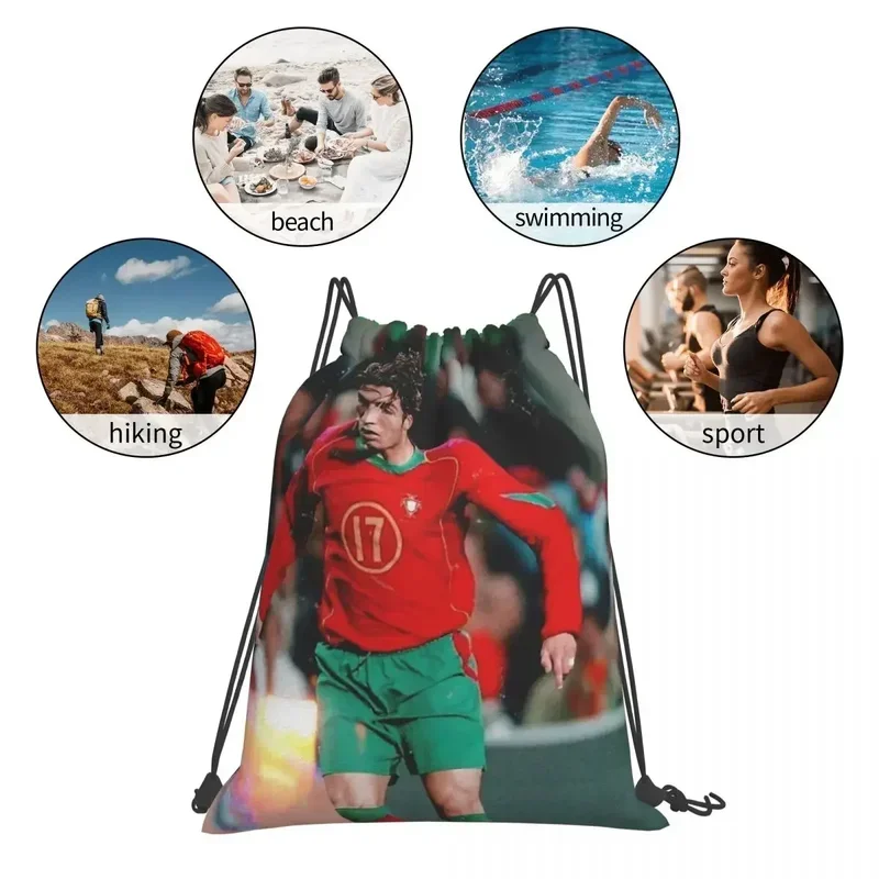 Cristiano Ronaldo Cr7 Backpacks Portable Drawstring Bags Drawstring Bundle Pocket Sports Bag Book Bags For Man Woman School