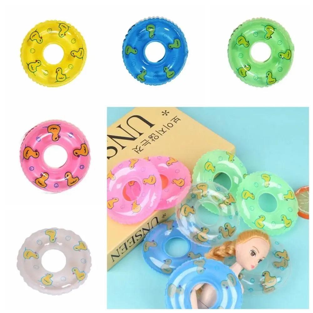 

PVC Dollhouse Miniature Swimming Ring Dolls Accessories Inflatable Mini Rings Swimming Yellow Duck DIY