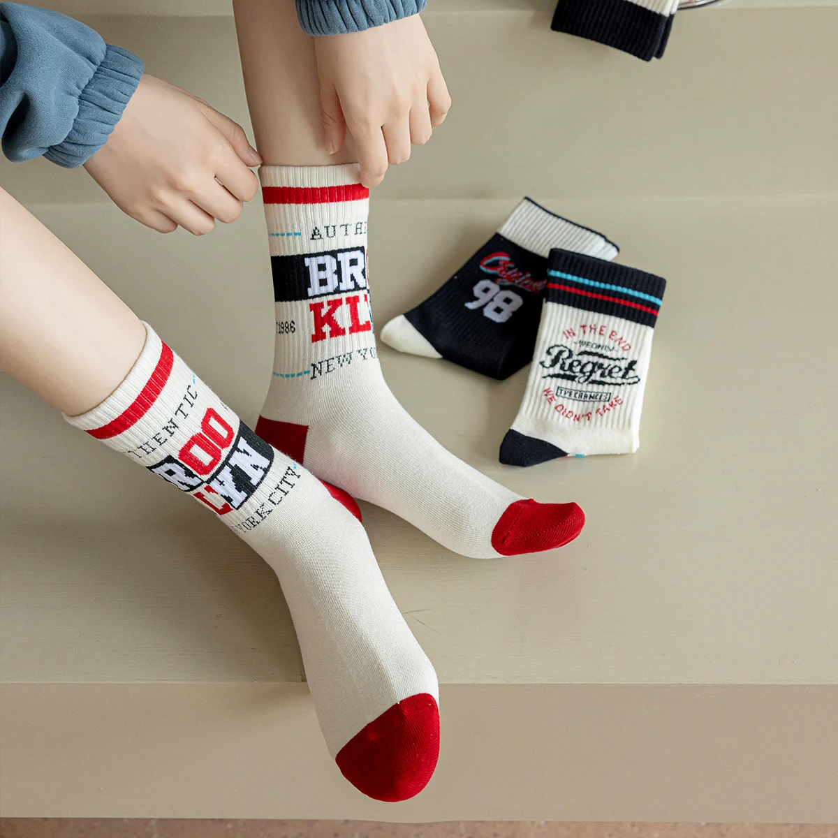 Носки школьные в стиле пэчворк женские, цветные длинные короткие дышащие, для бадминтона, для взрослых, Kpop, уличная одежда, 3 пары