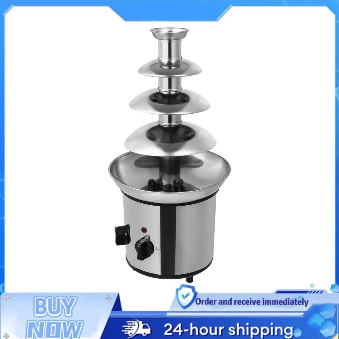 Fuente de chocolate de 4 niveles, 60,86 oz, fuente de fondue de chocolate para el hogar, máquina de lava de chocolate de 170 W 104 ° F Incluso calentamiento para fiesta