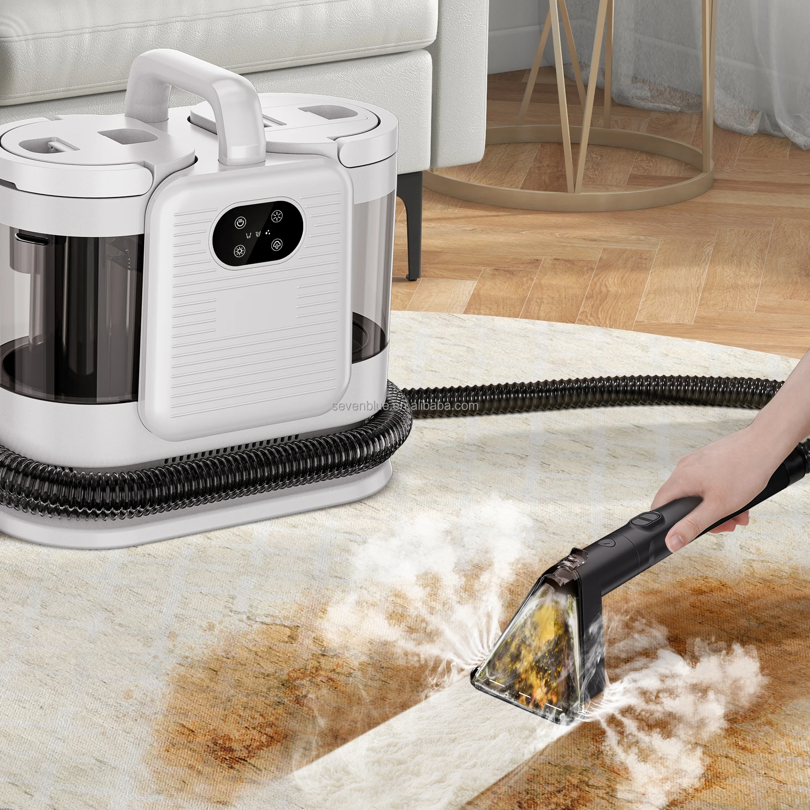 Portable Carpet Cleaner 15Kpa Powerful Steam Suction Point Cleaner Upholstery Sofa Car Cleaner
